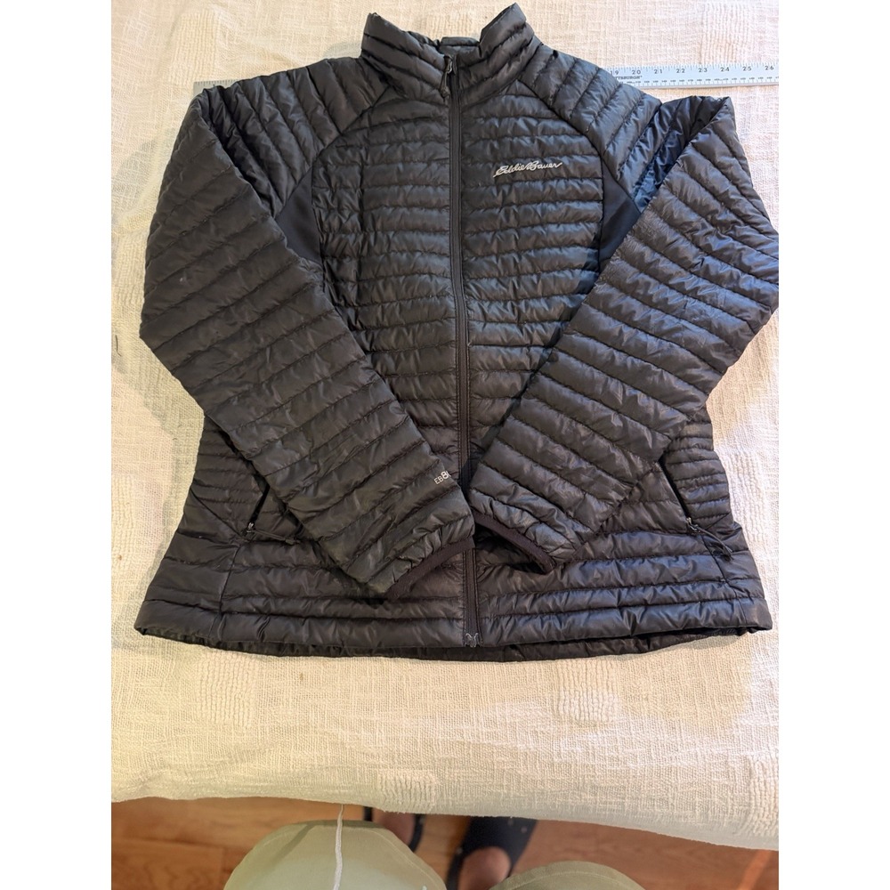 Eddie Bauer First Ascent EB800 Goose Down Black Puffer Jacket Women's Size L